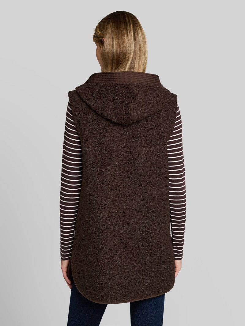 Tom Tailor Longstyle Teddy Weste - Java Dark Brown