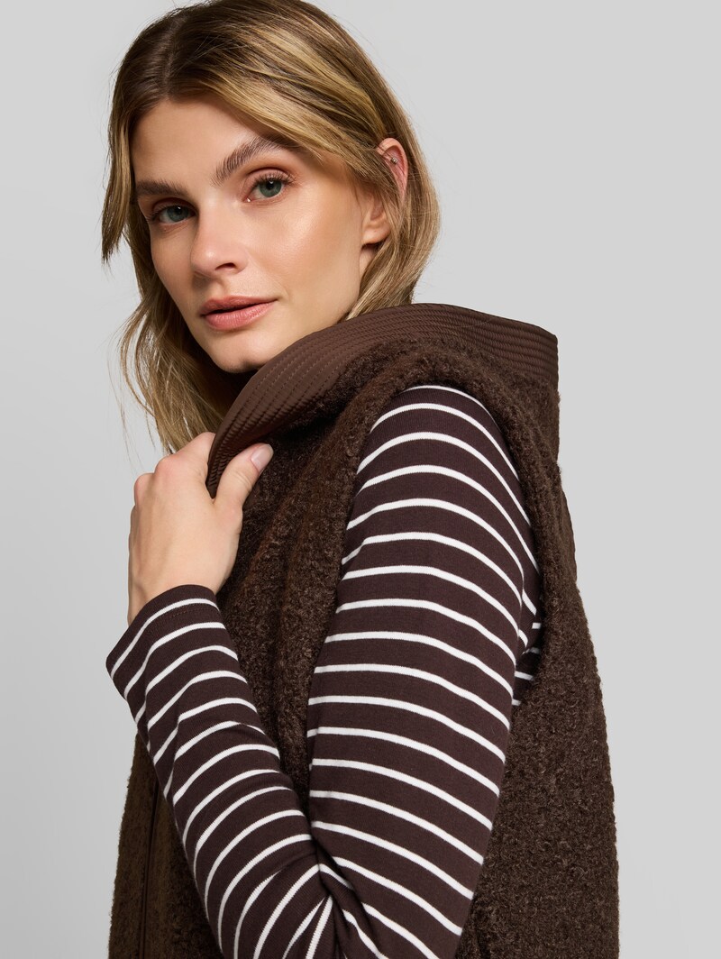 Tom Tailor Longstyle Teddy Weste - Java Dark Brown