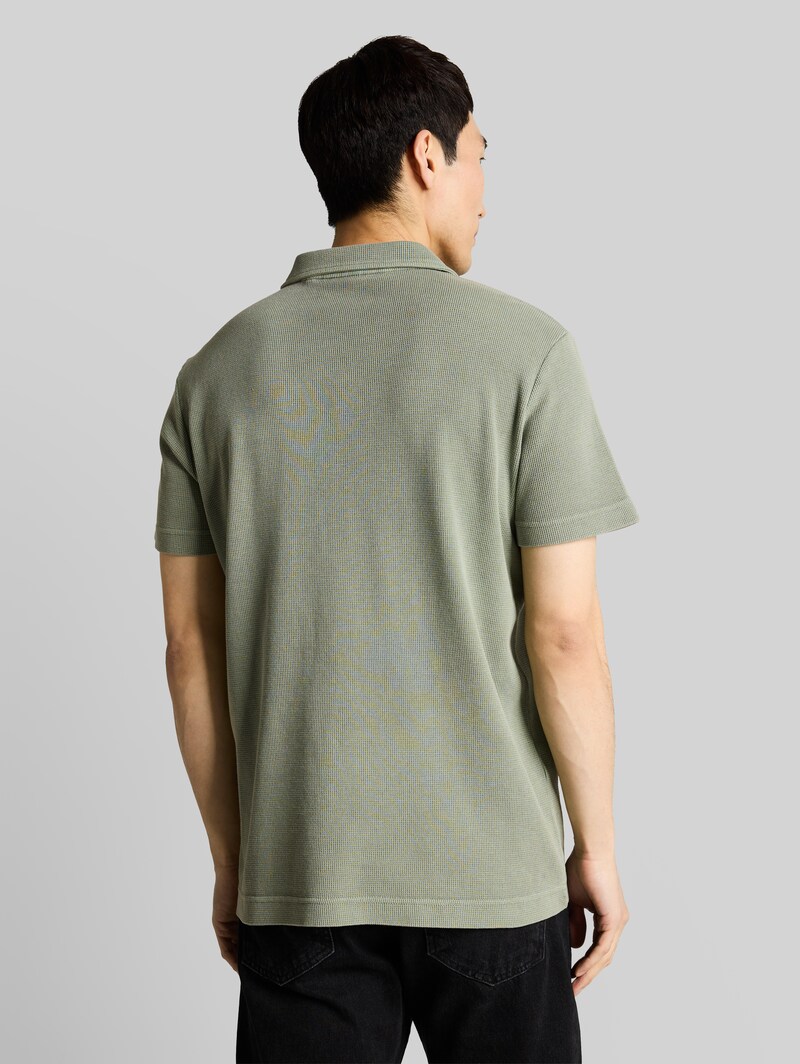 Tom Tailor Resort Poloshirt im Used-Look - Greyish Shadow Olive