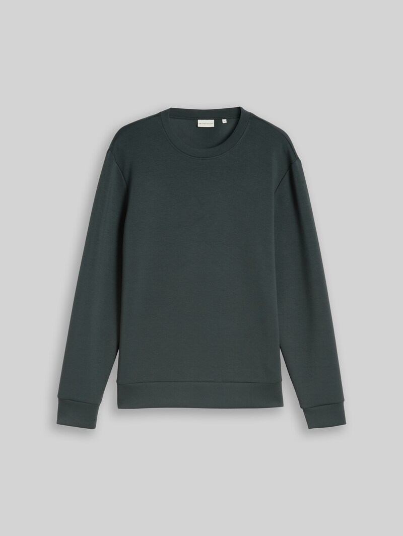 Tom Tailor Basic Scuba Sweatshirt - Darkest Olive