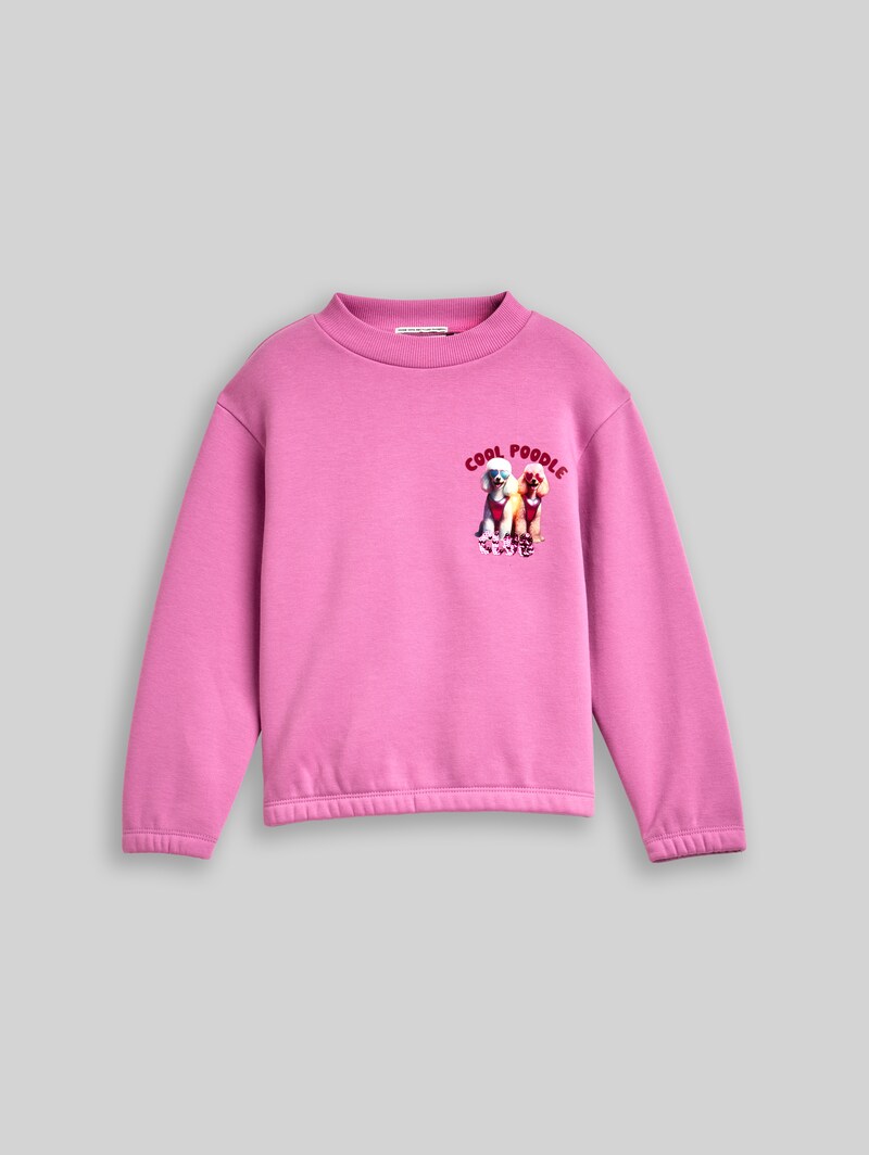 Tom Tailor Cropped Sweatshirt mit Wendepailletten - Flashy Mauve
