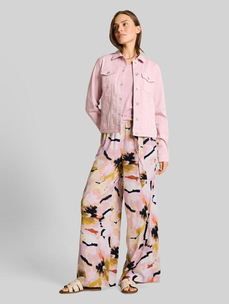 Tom Tailor Loose Fit Palazzo Hose mit Muster - Big Abstract Flower Print