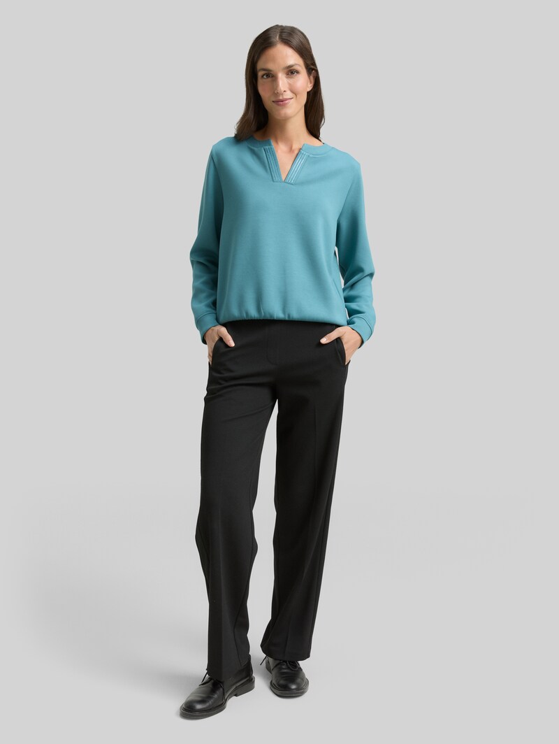 Tom Tailor Scuba Sweatshirt mit Strasssteinen - Tropical Teal