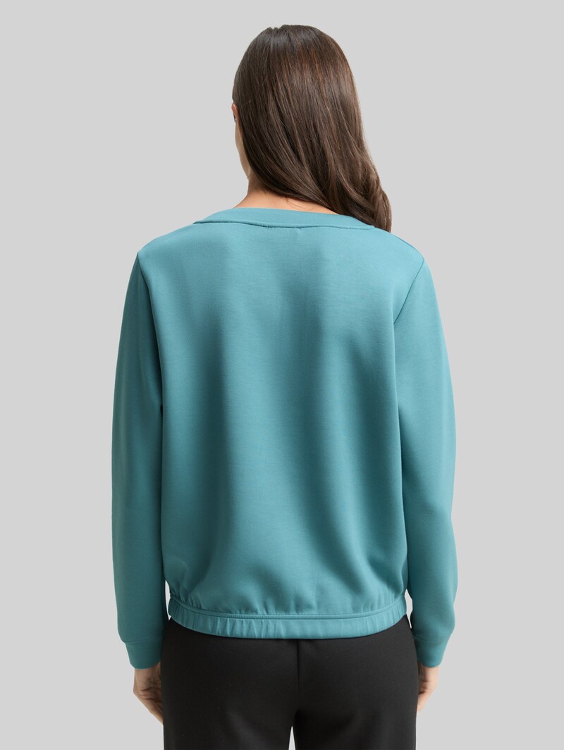 Tom Tailor Scuba Sweatshirt mit Strasssteinen - Tropical Teal