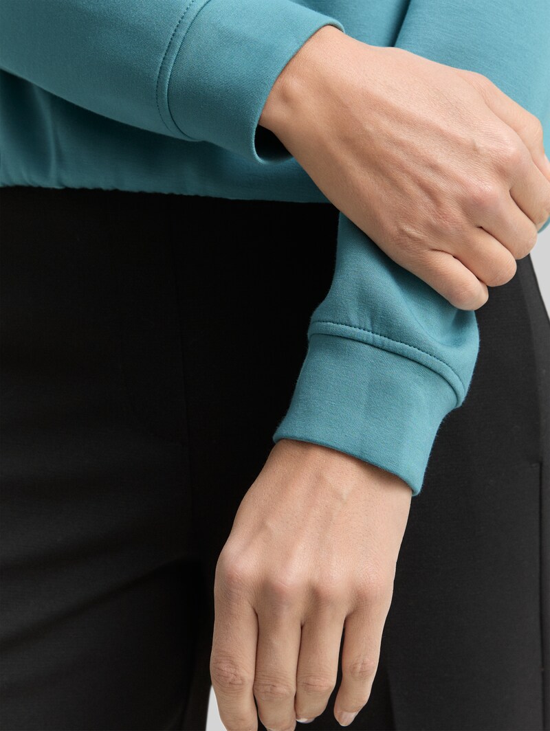 Tom Tailor Scuba Sweatshirt mit Strasssteinen - Tropical Teal