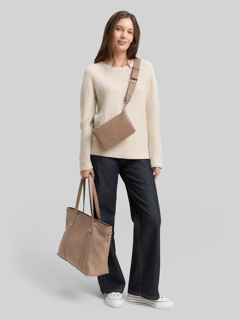 Tom Tailor TTJAMILA L Shopper mit 2-in-1-Funktion - Taupe / Taupe
