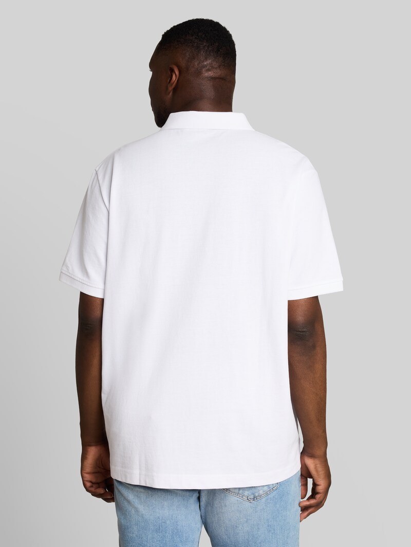 Tom Tailor Plus Size - Piqué Poloshirt mit Logo-Stickerei - White