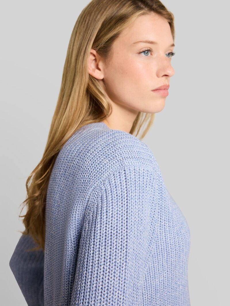 Tom Tailor Relaxed Fit Strickpullover - Foggy Blue Mouline