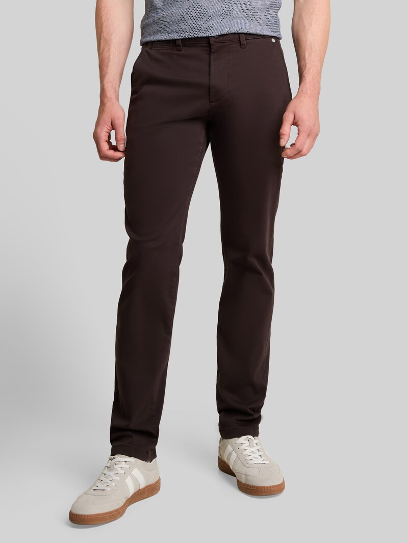 Tom Tailor TTSIMON SLIM Chino Hose im Washed-Look - Dark Chocolate Brown