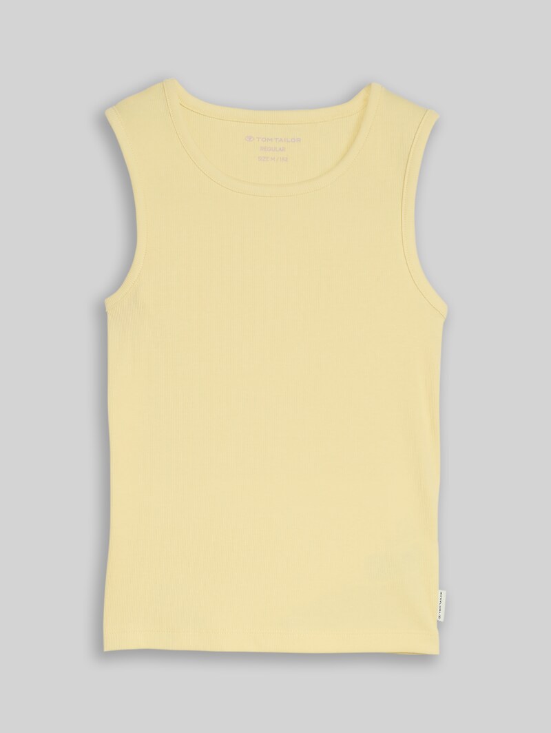 Tom Tailor Basic Ripp Top - Light Yellow