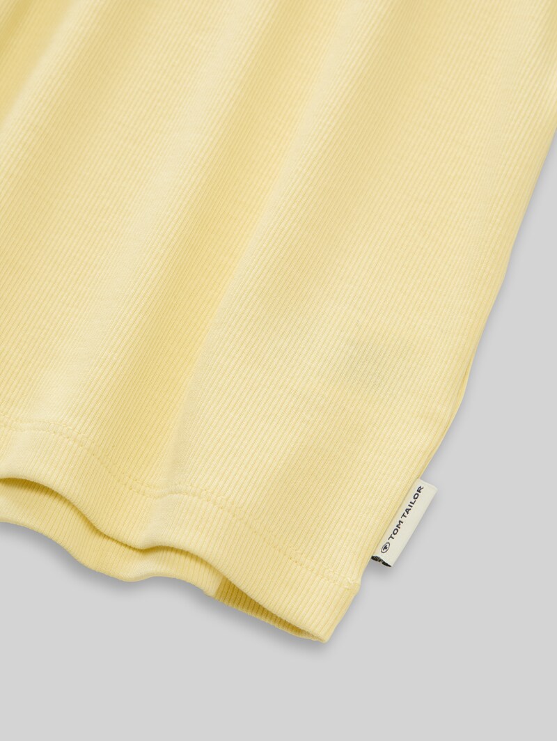 Tom Tailor Basic Ripp Top - Light Yellow