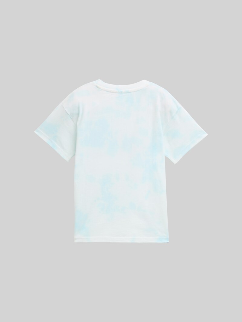Tom Tailor Oversize T-Shirt mit Print - Light Blue Tie Dye Design