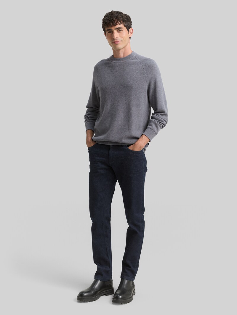 Tom Tailor Strickpullover mit Wollanteil - Classic Dark Grey Melange