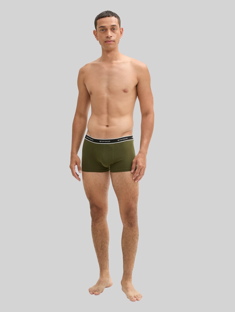 Tom Tailor Kurze Boxershorts im 2er-Pack - Dark Green Uni