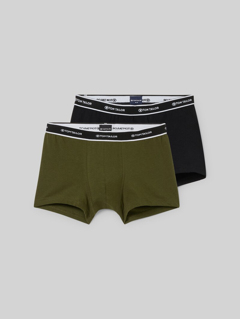 Tom Tailor Kurze Boxershorts im 2er-Pack - Dark Green Uni