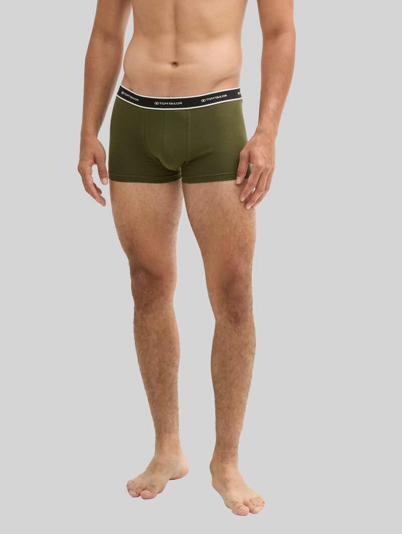 Tom Tailor Kurze Boxershorts im 2er-Pack - Dark Green Uni