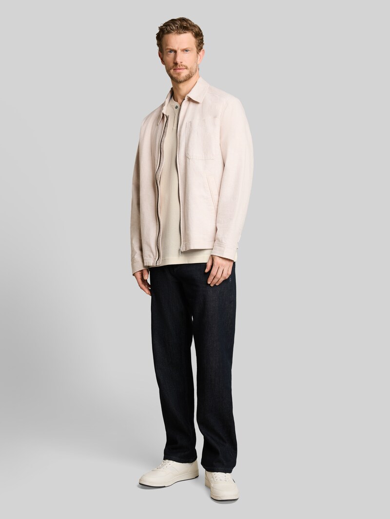 Tom Tailor Henley T-Shirt mit Waffelstruktur - Gardenia White