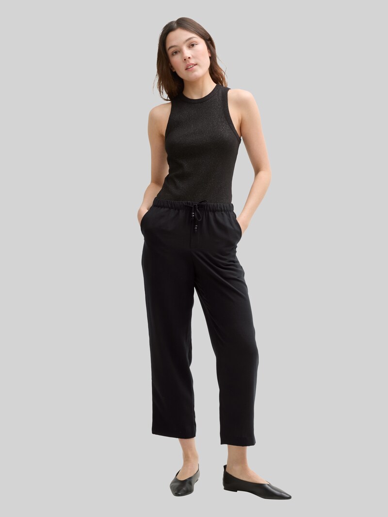 Tom Tailor Cropped Loose Fit Hose - Deep Black