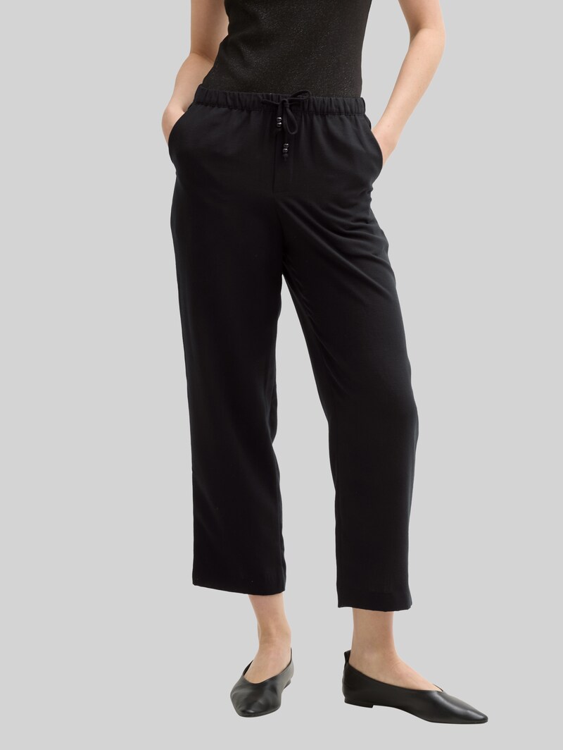 Tom Tailor Cropped Loose Fit Hose - Deep Black