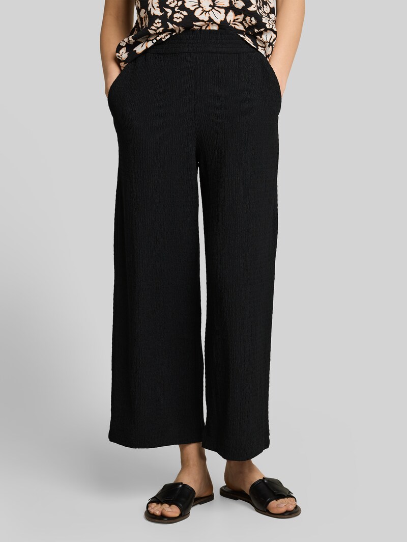 Tom Tailor Crinkle Culotte Hose - Deep Black