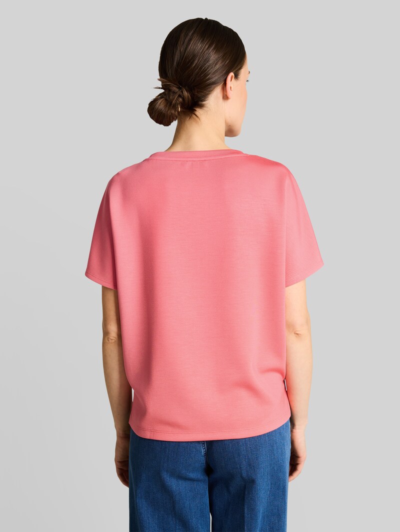 Tom Tailor Loose Fit Scuba T-Shirt mit Print - Soft Coral Pink