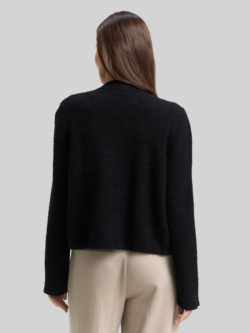 Tom Tailor Cardigan aus Federgarn - Black Stripe With Featheryarn