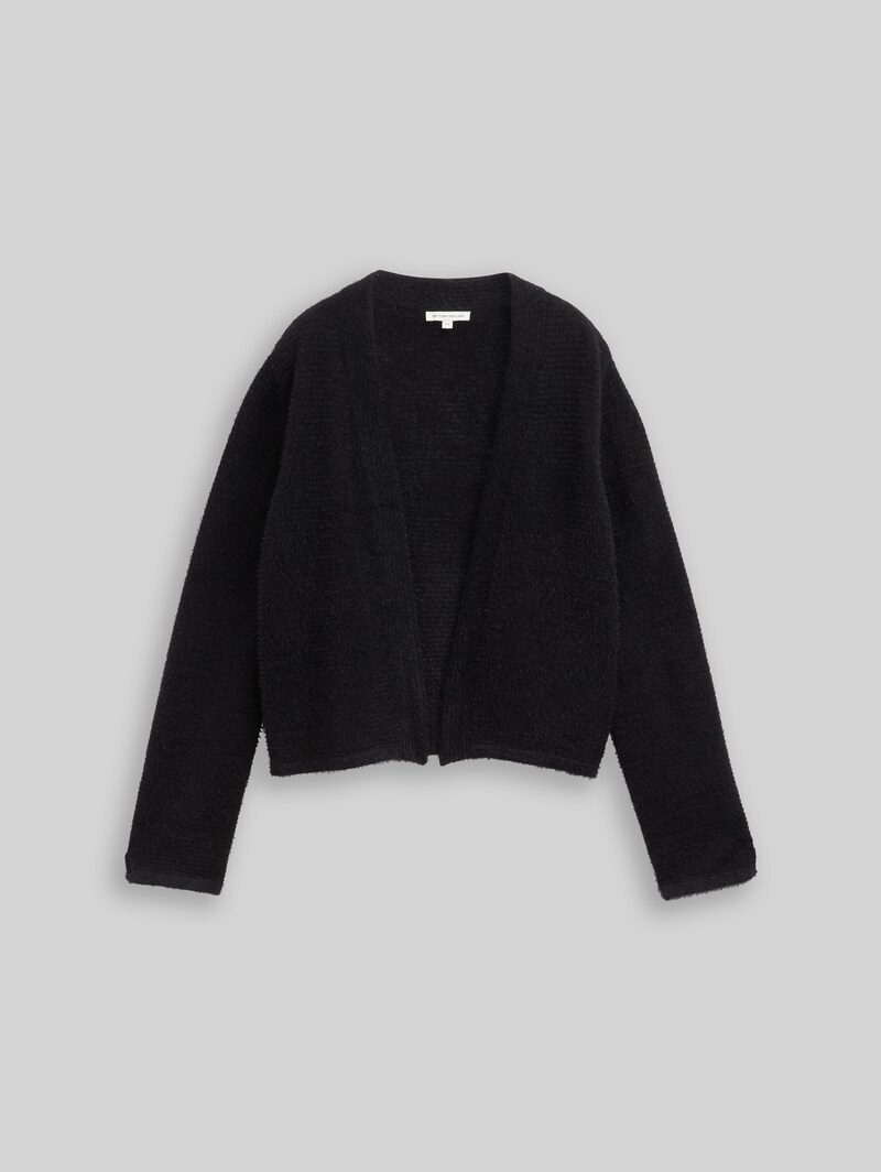 Tom Tailor Cardigan aus Federgarn - Black Stripe With Featheryarn