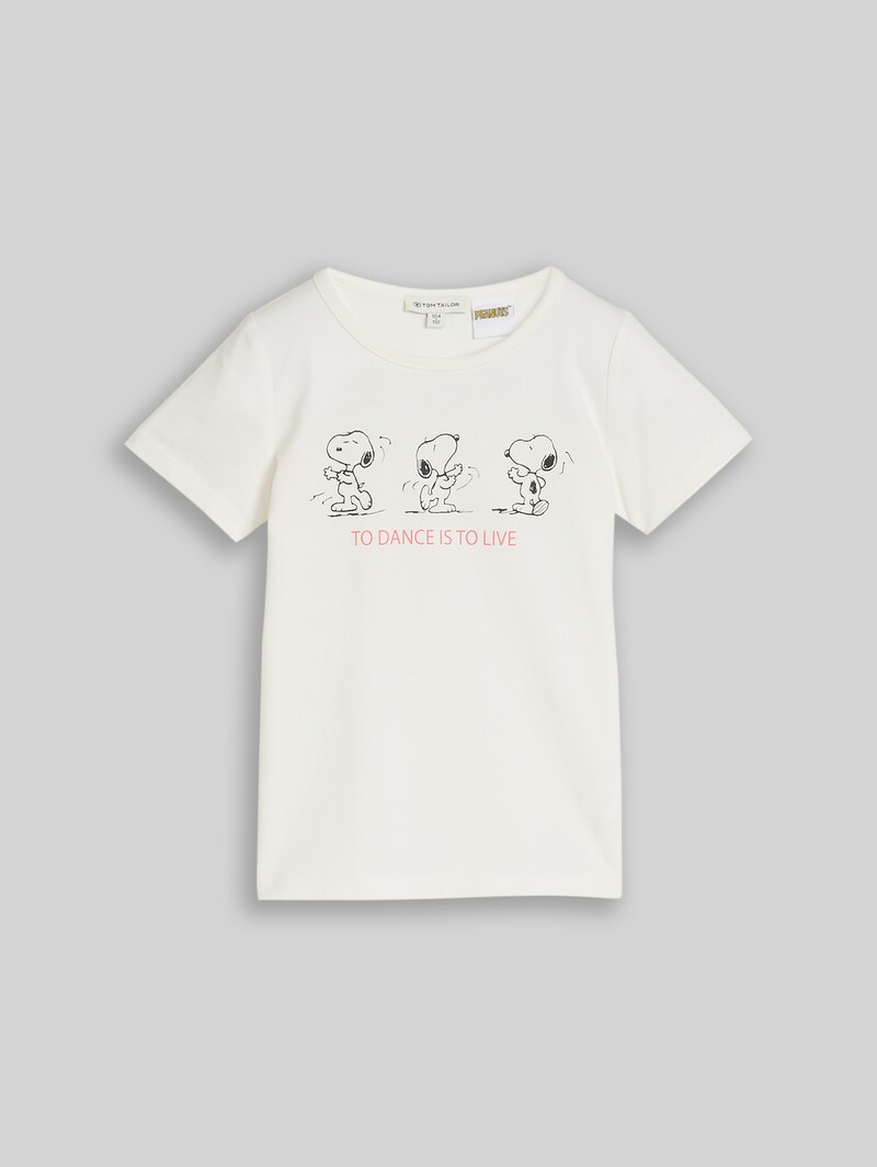 Tom Tailor T-Shirt mit Snoopy-Print - Whisper White