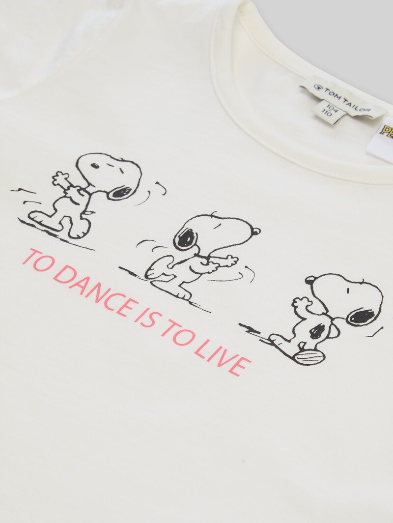 Tom Tailor T-Shirt mit Snoopy-Print - Whisper White