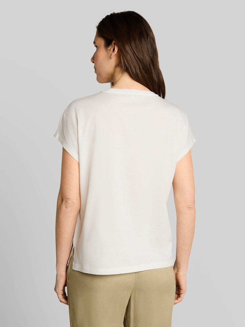 Tom Tailor T-Shirt im Material-Mix - Whisper White