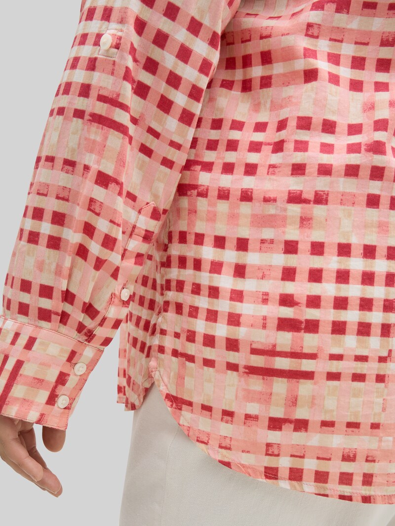 Tom Tailor Plus Size - Bluse mit Muster - Berry Red Check Design