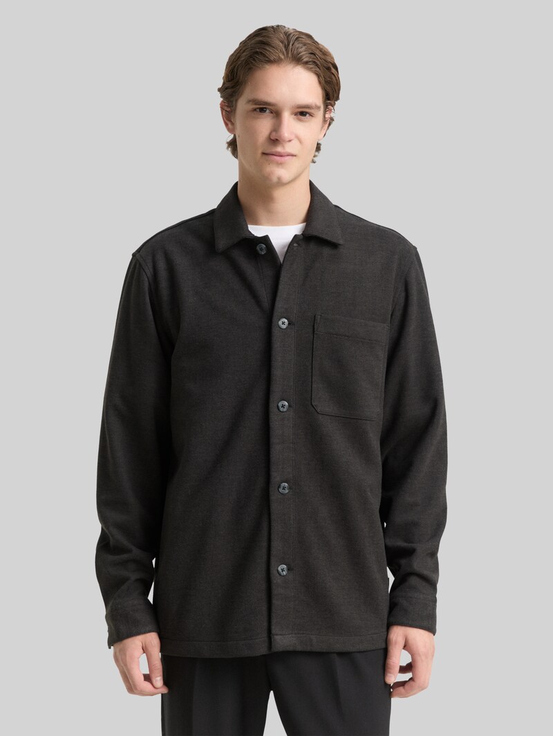 Tom Tailor Overshirt mit Brusttasche - Black Twill Tom Tailor Overshirt mit Brusttasche - Black Twill