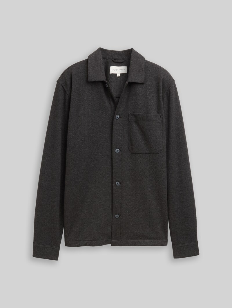 Tom Tailor Overshirt mit Brusttasche - Black Twill