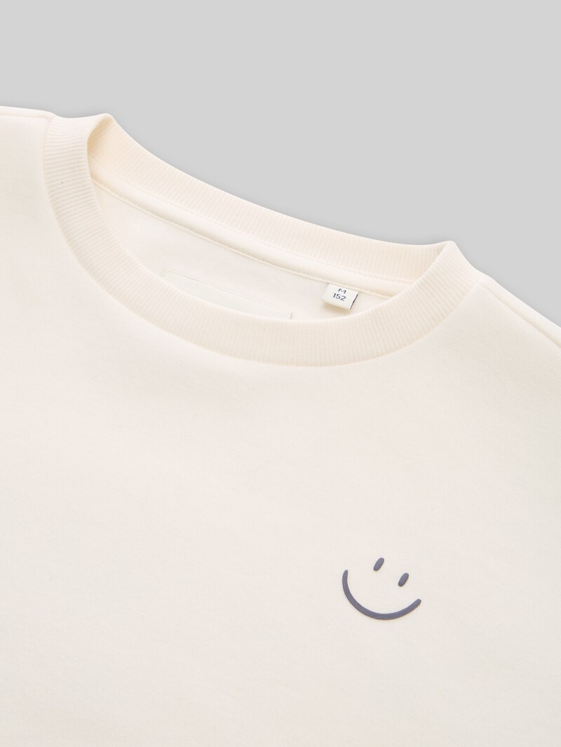 Tom Tailor Sweatshirt mit Rückenprint - Gardenia White