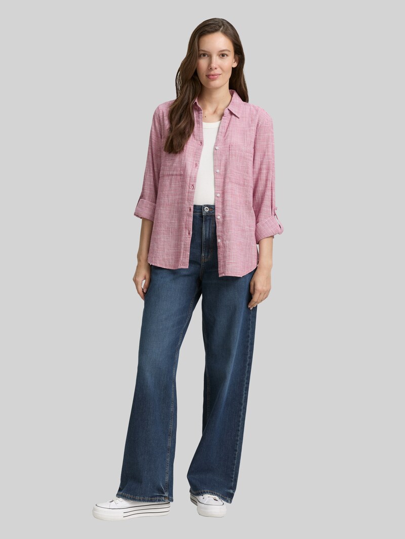 Tom Tailor Bluse mit Brusttaschen - Dark Pink