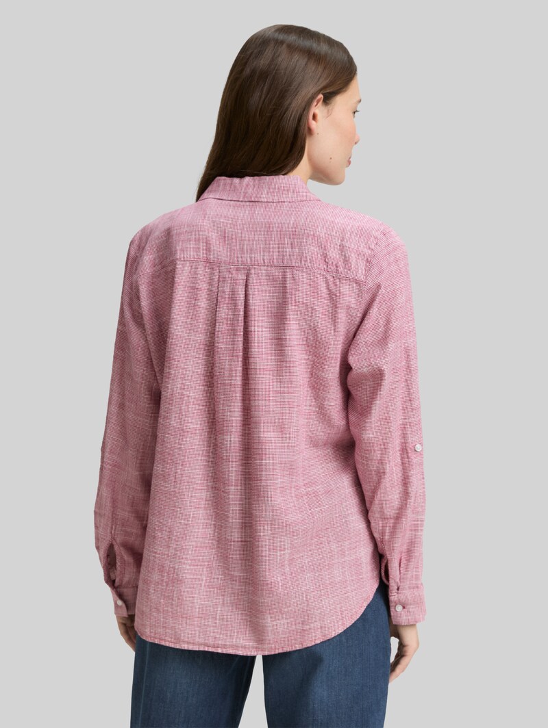 Tom Tailor Bluse mit Brusttaschen - Dark Pink