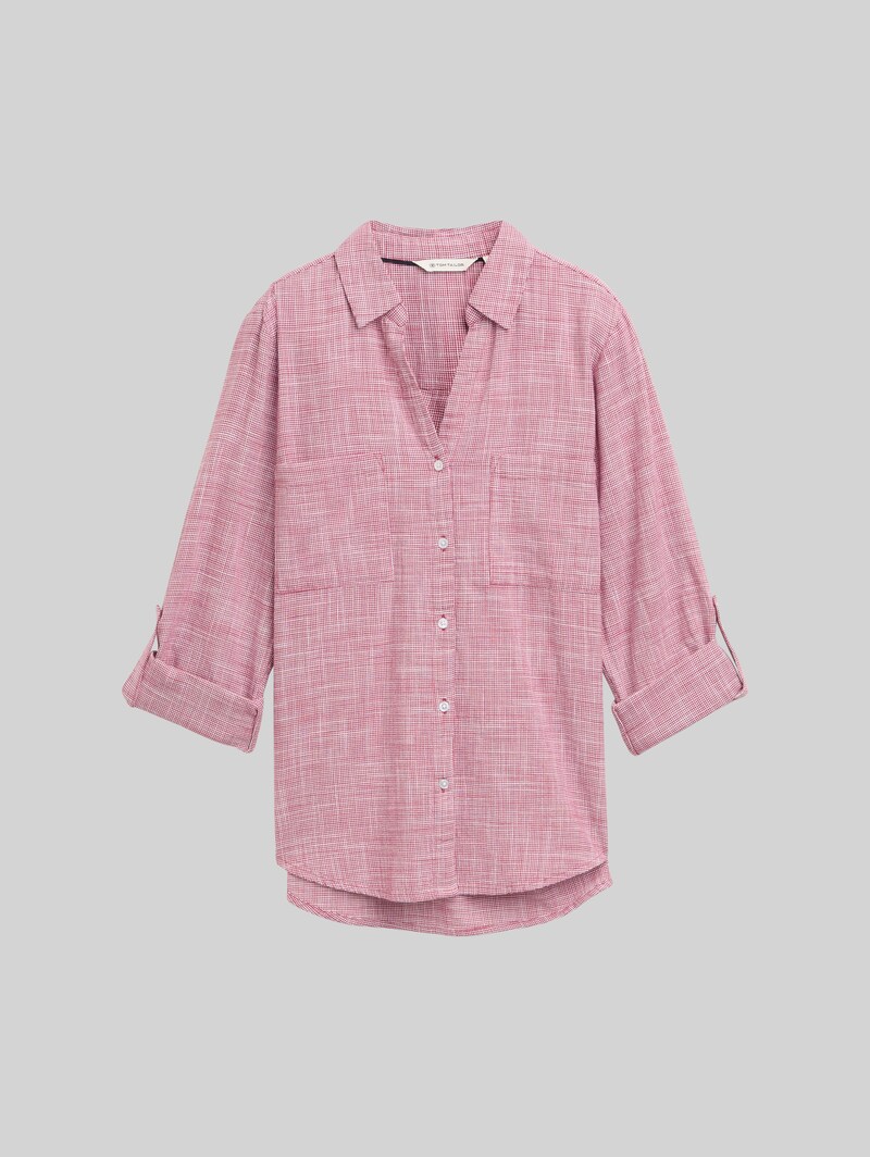 Tom Tailor Bluse mit Brusttaschen - Dark Pink