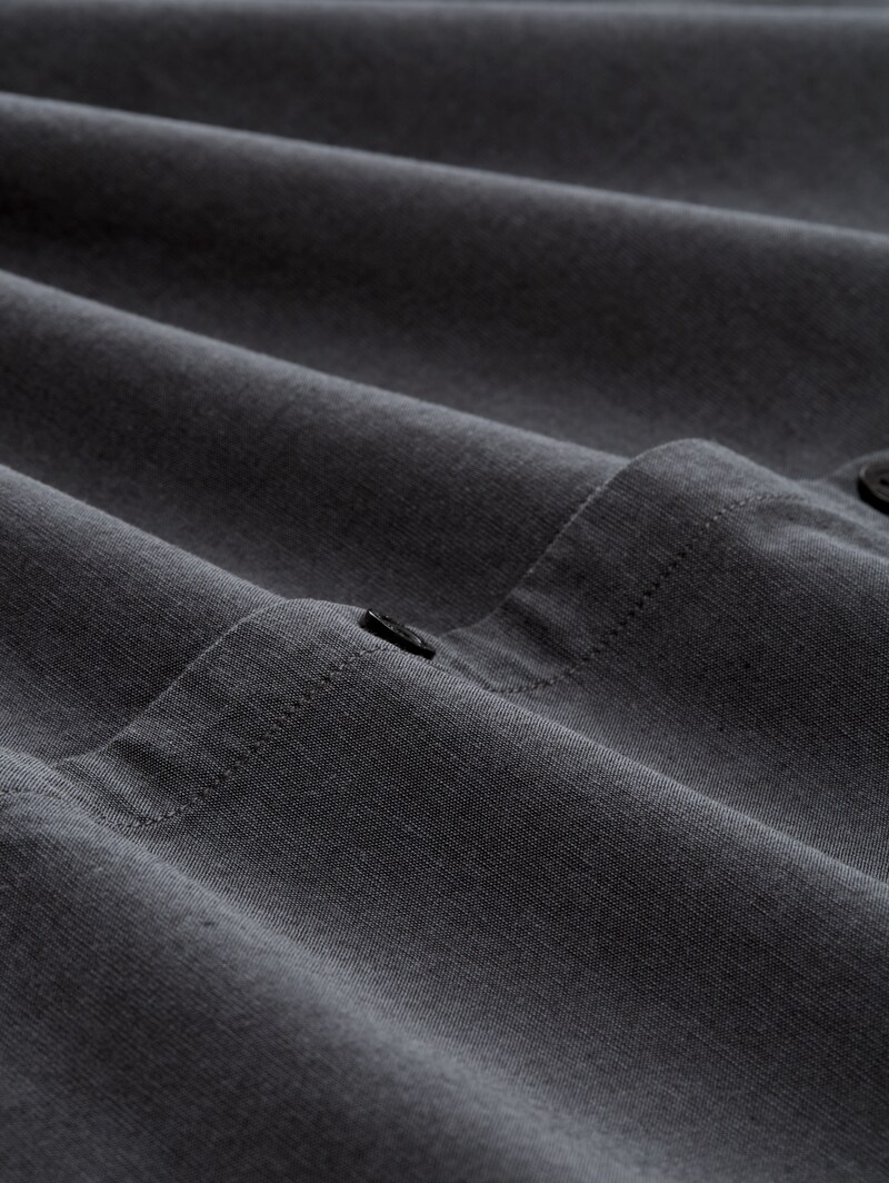 Tom Tailor Basic Fit Hemd aus Baumwolle - Black Grey Chambray