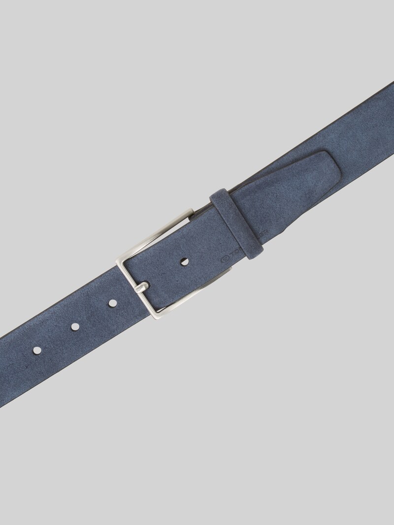 Tom Tailor TTLOGAN Velourledergürtel mit eckiger Dornschließe - Navy Uni