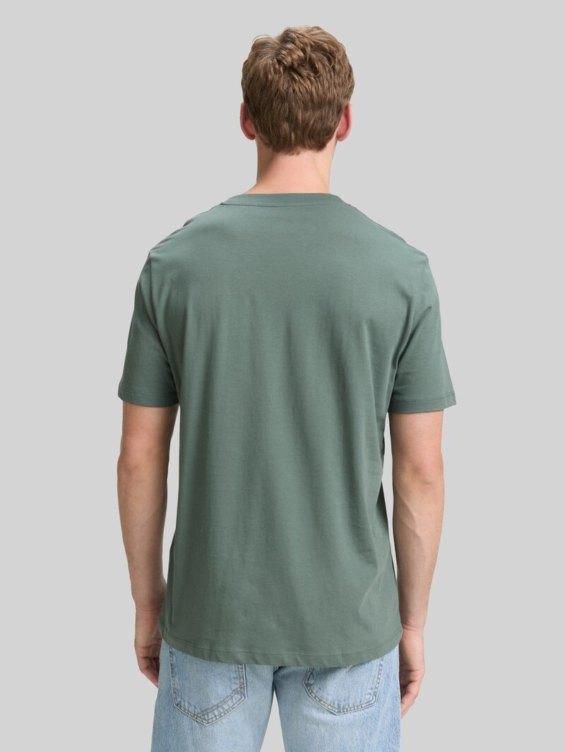 Tom Tailor T-Shirt mit Print im 3er-Pack - Washed Jasper Green