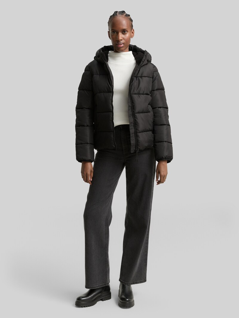 Tom Tailor Puffer-Jacke mit Kapuze - Deep Black