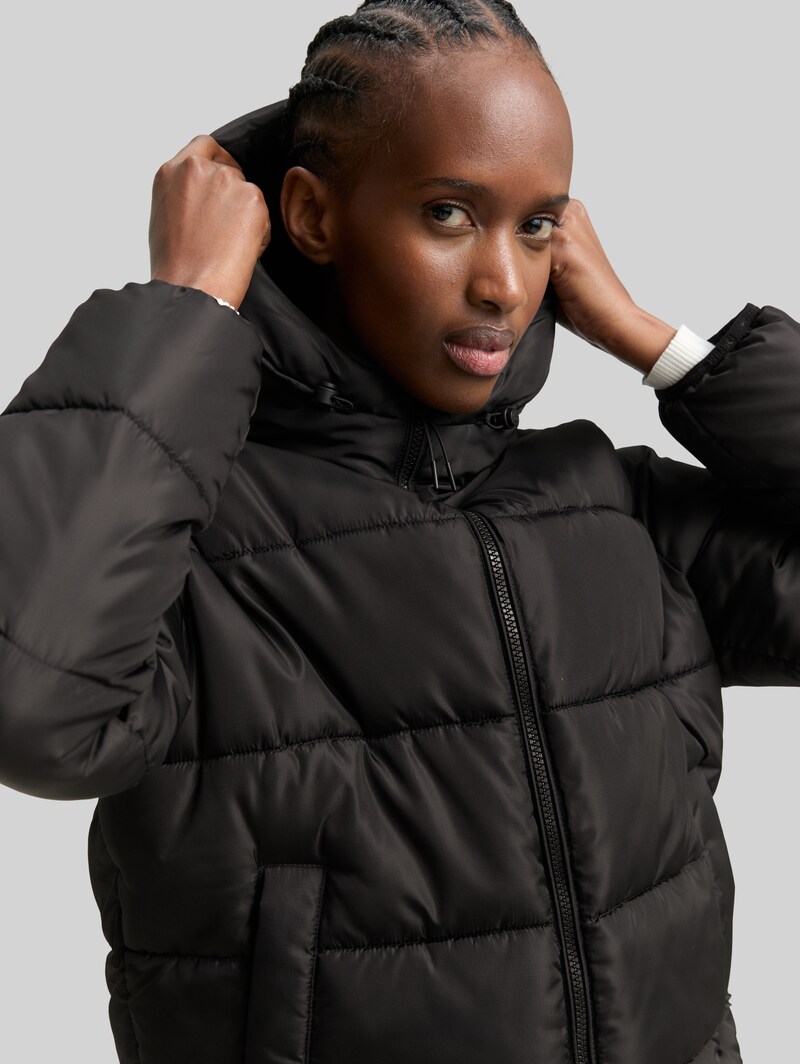 Tom Tailor Puffer-Jacke mit Kapuze - Deep Black