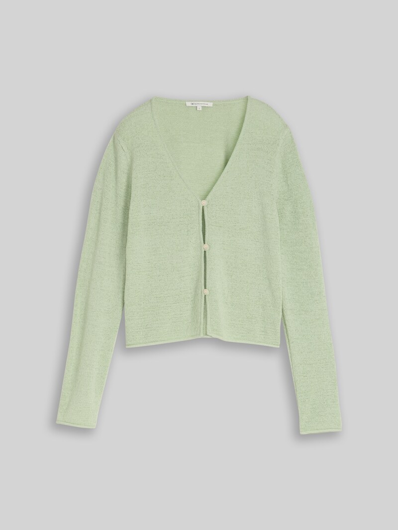 Tom Tailor Cardigan mit V-Ausschnitt - Light Matcha Green