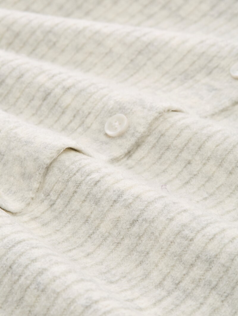 Tom Tailor Cosy Cardigan mit Rundhalsausschnitt - Marble Beige Melange