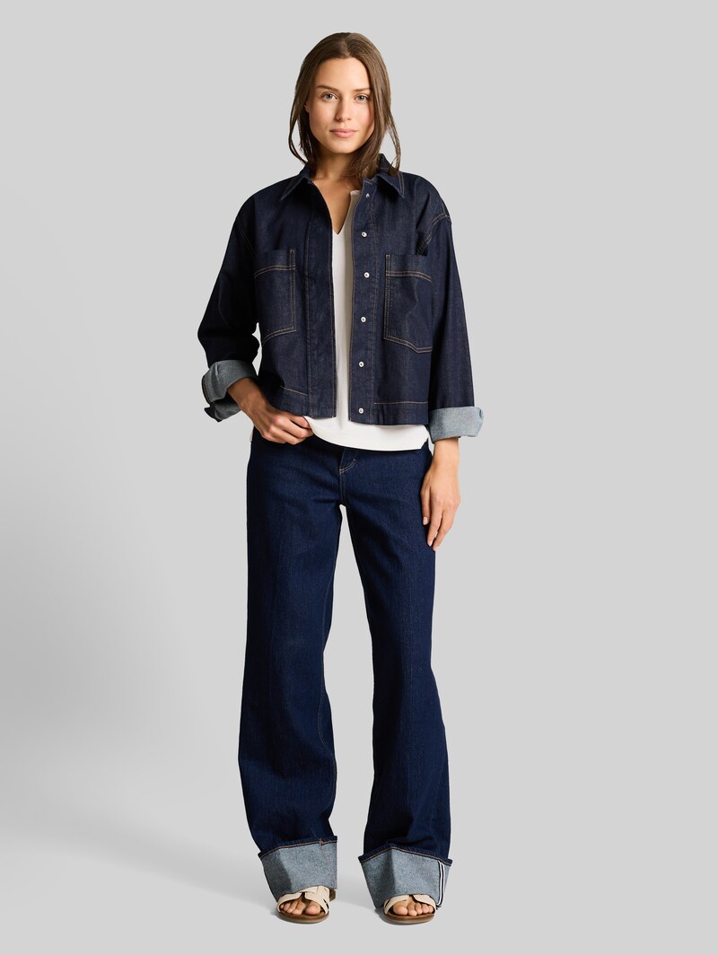Tom Tailor Langarmshirt mit Raffungen - Whisper White