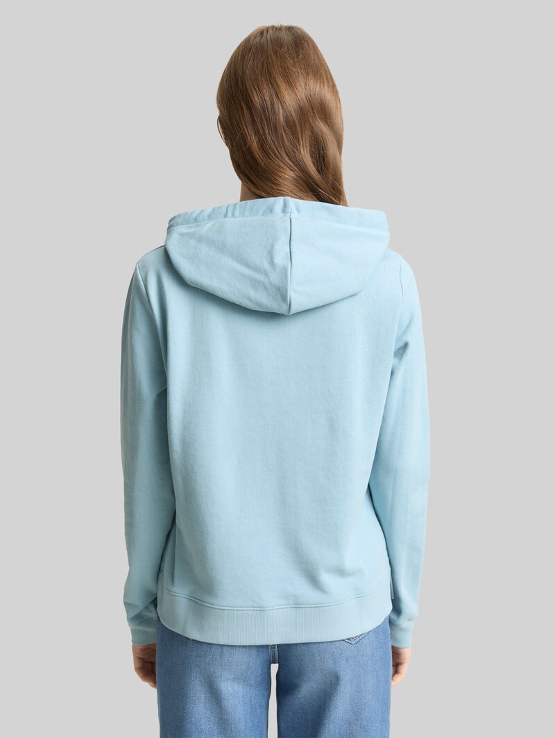 Tom Tailor Hoodie Sweatshirt mit Stickerei - Calm Cloud Blue
