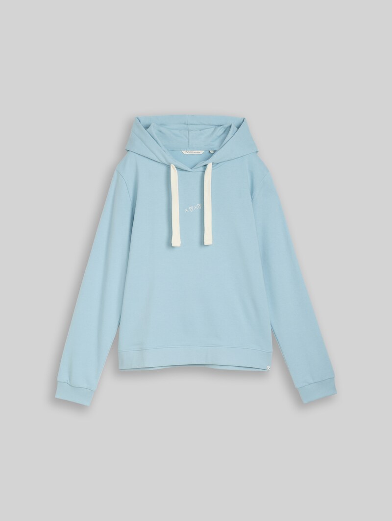 Tom Tailor Hoodie Sweatshirt mit Stickerei - Calm Cloud Blue