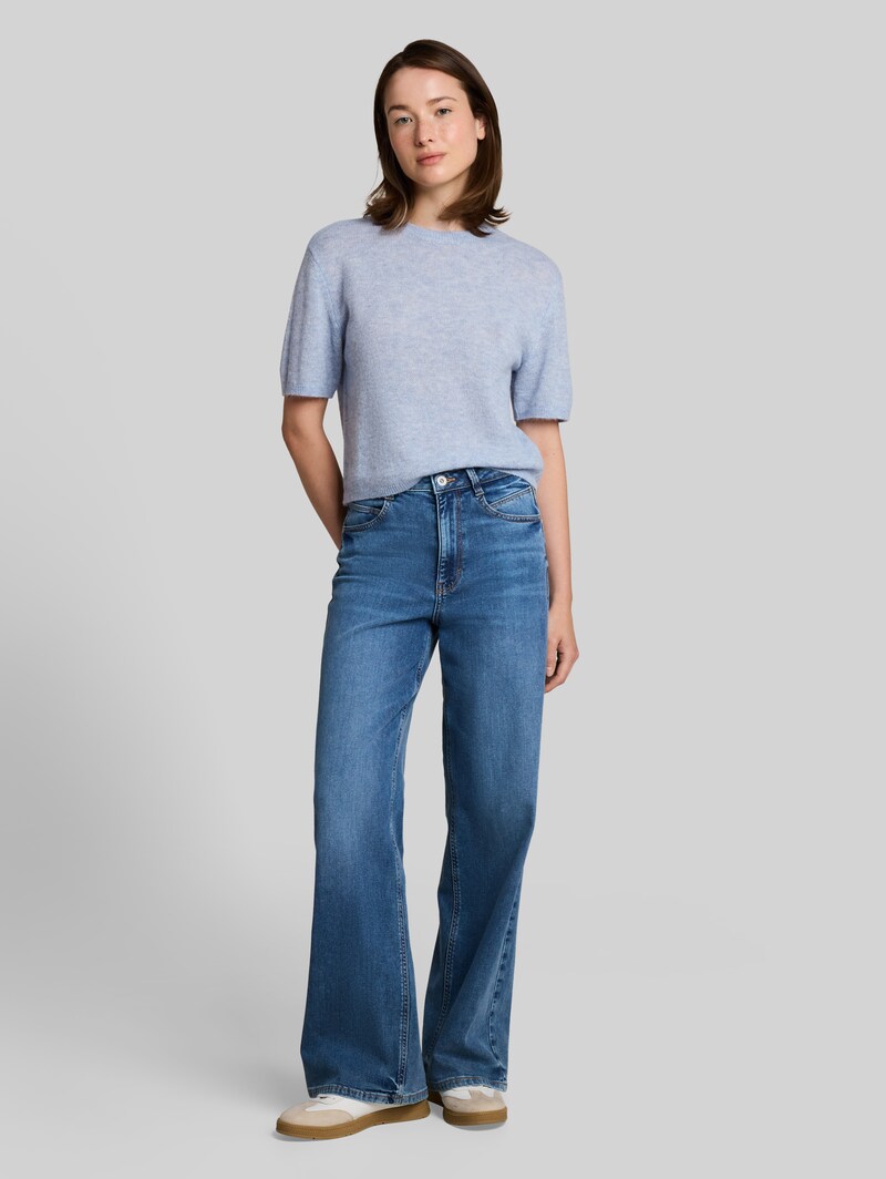 Tom Tailor Lightweight Strickpullover mit Alpaka-Anteil - Foggy Sky Blue Melange
