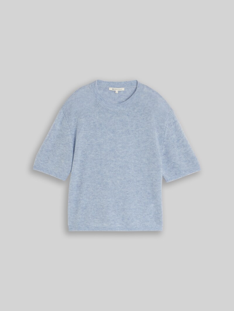 Tom Tailor Lightweight Strickpullover mit Alpaka-Anteil - Foggy Sky Blue Melange