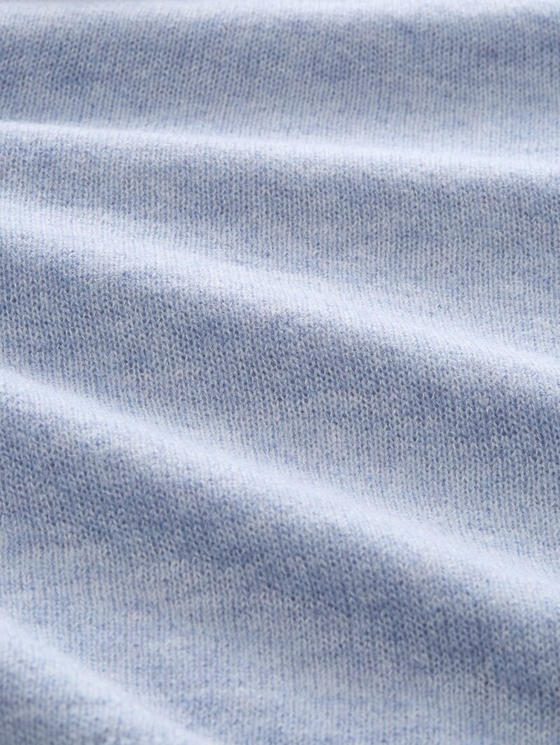 Tom Tailor Lightweight Strickpullover mit Alpaka-Anteil - Foggy Sky Blue Melange